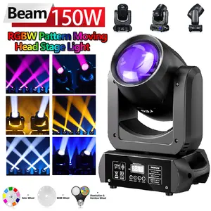 DMX Lighting 150W Auto Mode LED DJ Light Steel Moving Head Light Display for KTV Bar Club Halloween, Christmas Festival Party Pattern Beam Light Sound Control Rotating Event Stage Light