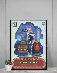 Optic Drake Maye 2024 Uptown 12x17 Poster New England Patriots