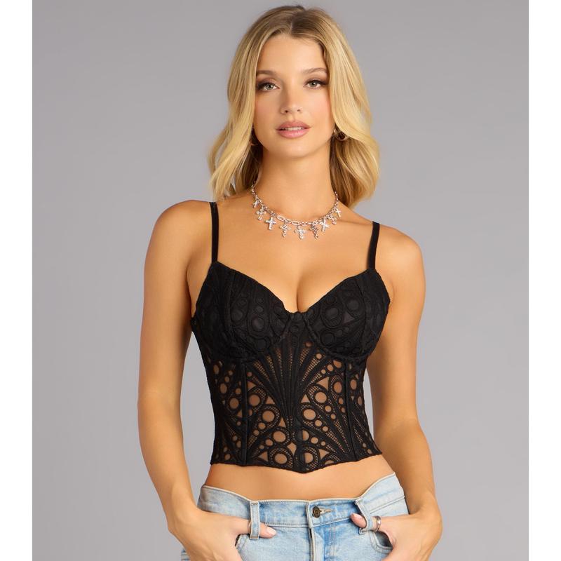Chef's Kiss Lace-Up Corset Top
