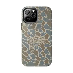 Largemouth Bass Fishing Camouflage Case for iPhone 17-7 Pro Max Plus & Samsung Galaxy S25-S21 Ultra Plus - Outdoor Angler Aesthetic Phone Cover