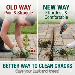 Extended 24cm/9.45in Manual Lawn Loosener, U-Shaped Ground Nail Removal Hook for Garden Cracks and Pavement Joints, Ideal for Weeding and Soil Clearing, Pavement Seam Cleaning Tool
