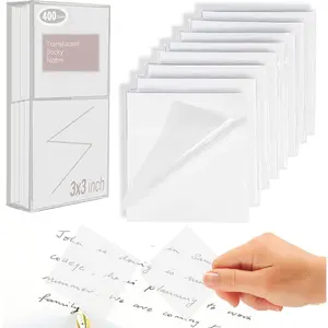 400 Sheets Transparent Sticky Notes, 3x3 inch Clear See Through Sticky Notes, for Reading Writing Notes Book Markers, Study Office School Supplies, 50 Sheets/Pad (8 Pads)