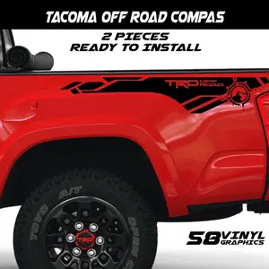 Toyota Tacoma Off Road Compass Decals 2 Pieces Ready to Install for Tacoma Style Enhancement Vehicle Accessories Car Stickers
