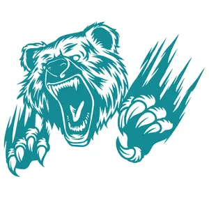 Angry Bear Vinyl Car Decal - Choose Color and Size for Personalized Fierceness