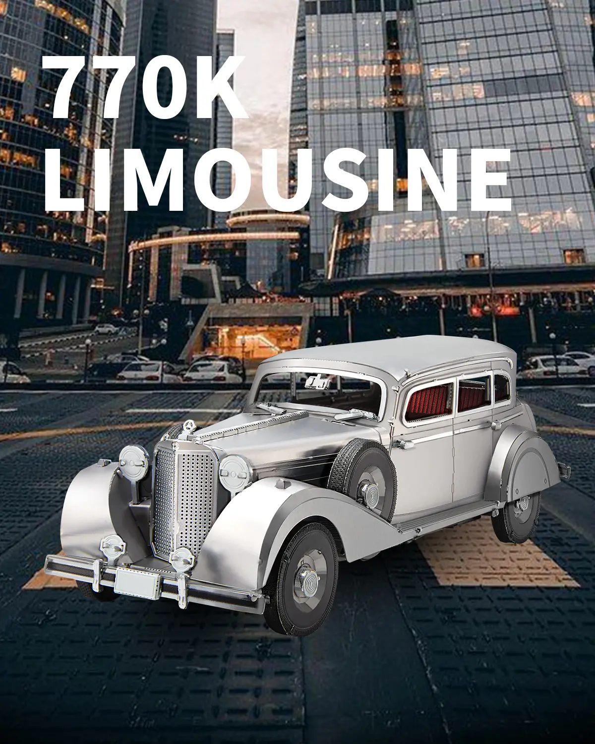Piececool 3D Puzzles for Adults, Sedan 770k Car Model Building