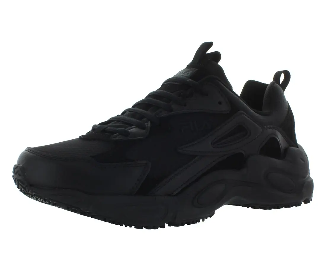 FILA Men's Memory Late Shift Trainers - Solid Black, Slip-Resistant Workout Casual Footwear with Memory Foam Cushioning, Footwear Athletic Trainer