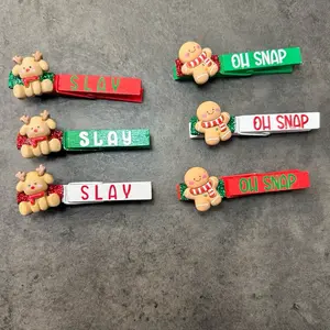 Cute reindeer sleigh and gingerbread oh snap Sports Clips & cheer pins! Perfect for clipping and pinning backpacks at gymnastics or cheer competition, softball or soccer game, volleyball or basketball Christmas/ holiday tournament