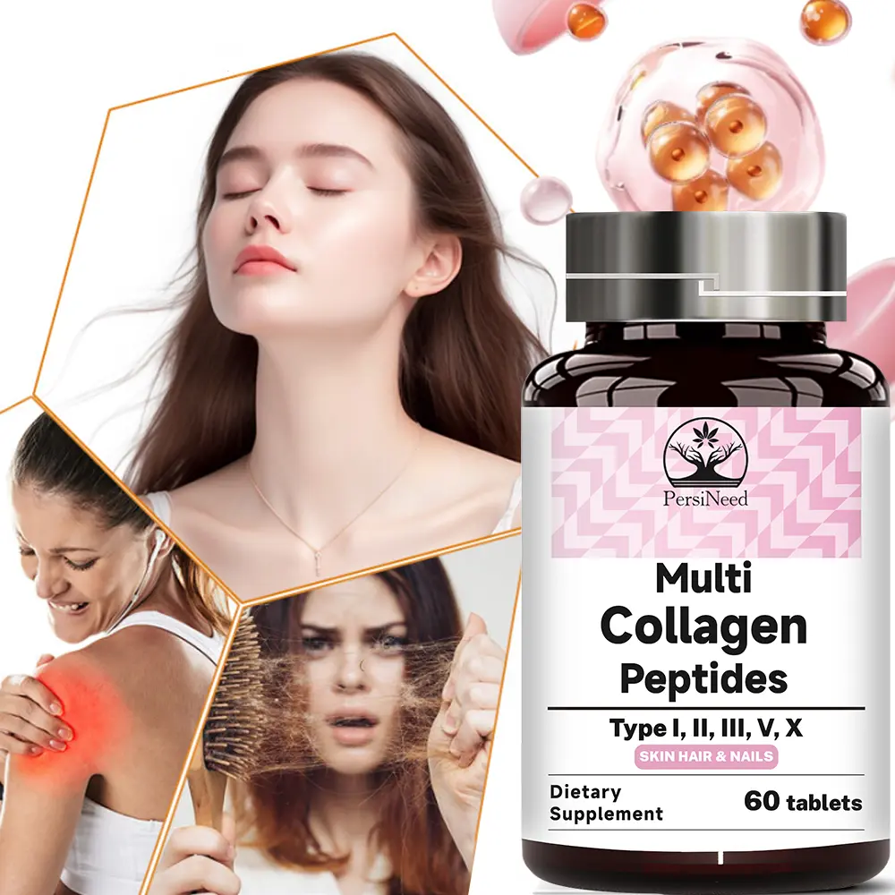 Multi-Effect Collagen Tablets - 2000 mg Complex Collagen (Types I/II/III/V/X) - Contains hydrolyzed bovine collagen, fish collagen, chicken broth collagen and eggshell membrane collagen.
