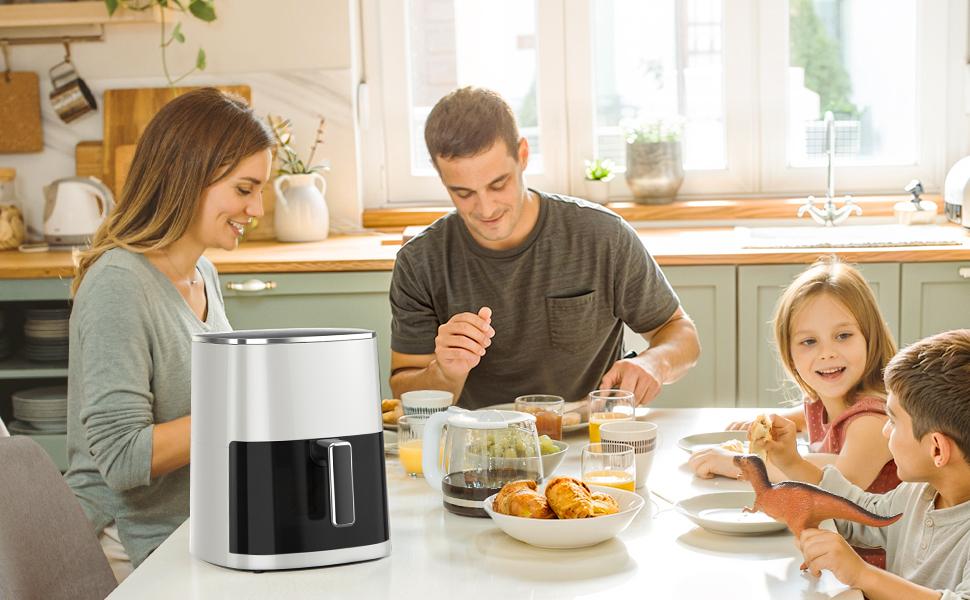 Air Fryer, 6-Quart with Viewing Window, 12-in-1 Functions - Air Fry, Roast, Reheat, Dehydrate, Bake, Steam, and More, 400°F Max Temperature