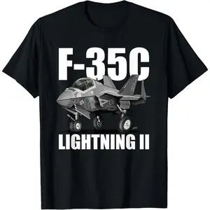 F 35C Military Jet Fighter Aircraft Cartoon T-Shirt Z03D2