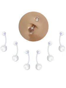 Clear Piercing Jewelry Clear Piercing Retainers Nose Rings Belly Button Ring Septum Eyebrow Lip Cartilage Tragus Earring Retainer Nose Piercing Kit Body Piercing Jewelry for Women Men