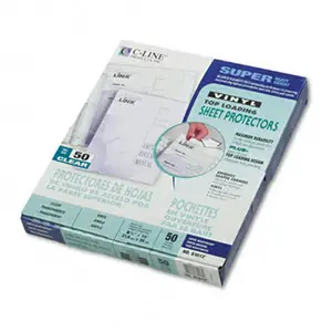 212 MAIN Top-Load Type Vinyl Sheet Protectors - Super Heavy Gauge, Letter Size, Clear, 50/Box - Office Stationery Supplies, Ring Binder Accessory