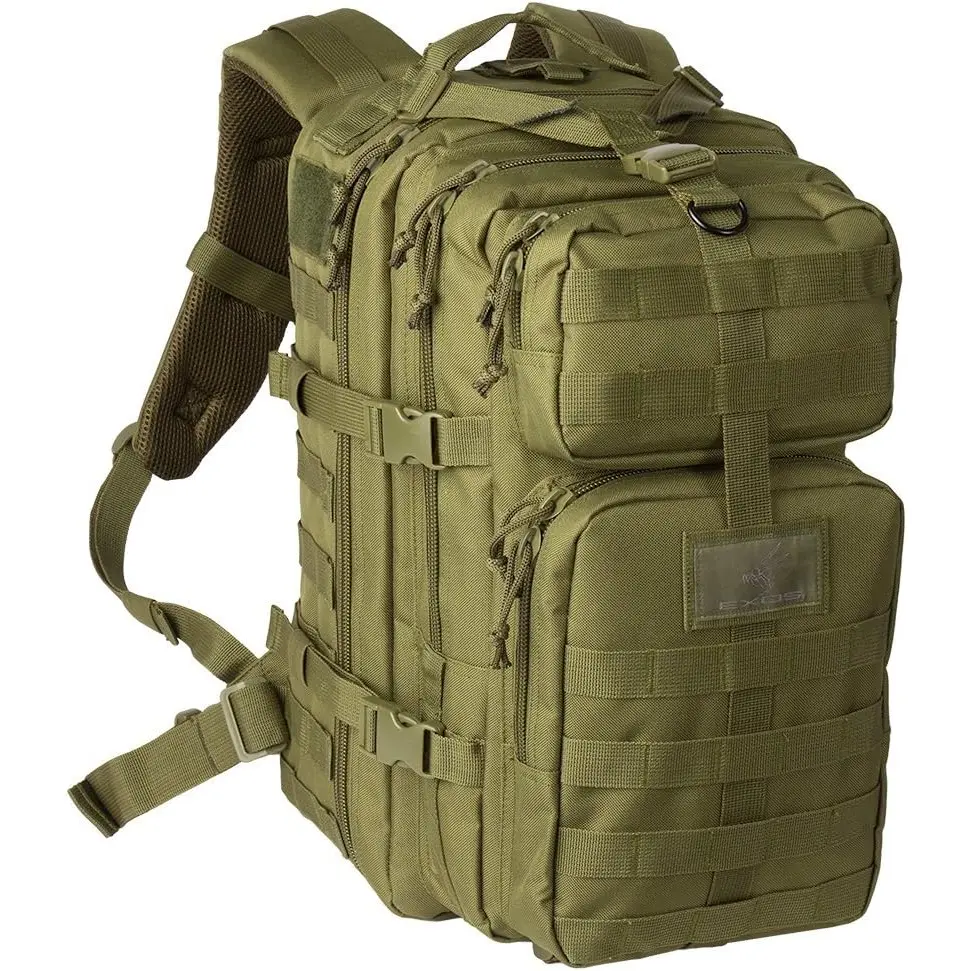 Exos Bravo Backpack - Large Military Hiking Backpack 34L - Molle Hunting Backpack for Men - Waterproof Heavy-Duty Backpack - Tactical Rucksack Backpack - Hydration Pack Compatible (Olive Drab) Exos