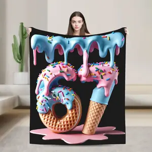 Six Seven Ice Cream Drip 67 Number 67 Meme Blanket - Oversized  Funny Bedspread with 67 Dripping Ice Cream & Donut Design, Soft Flannel-like for, Gift, All-Season Cozy Throw  Christmas gift Dream Weave Home