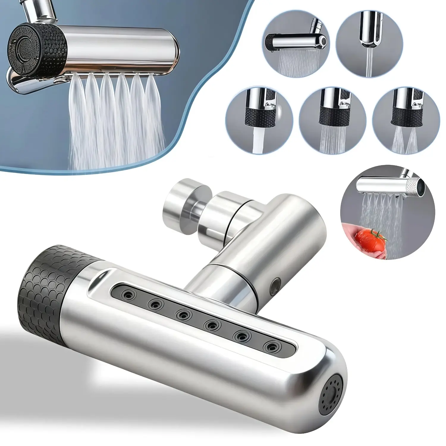 1pc faucet adapter, compatible with bathroom sinks and faucets, multifunctional faucet converter, Adjustable Flow Control, bathtub shower sink replacement part (compatible with most faucet types)