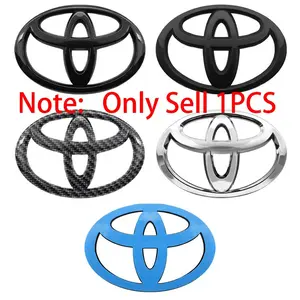 1Pcs Toyota Models Car Logo 3D ABS For Toyota Corolla Camry RAV4 Prado Yaris Prius Avensis Car Front Head Grill Hood Bonnet Emblem Rear Tail Bumper Trunk Badge Decoration Sticker Decal Auto Accessories