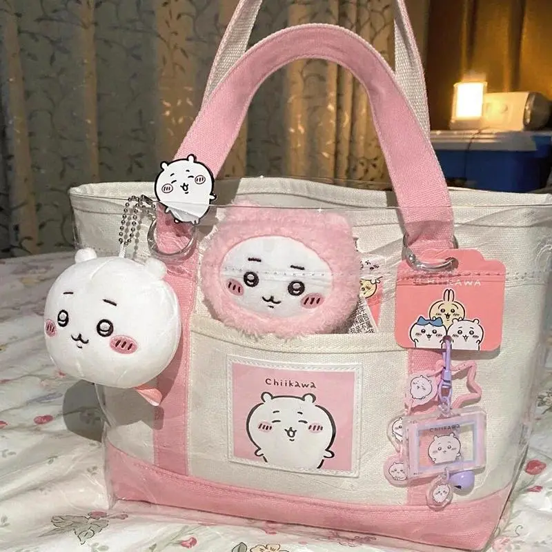 Chiikawa New Lunch Bag Tote Bag Hachiware Usagi Handbag Casual Student Class Commuting Cartoon Shoulder Bag Friend Gift