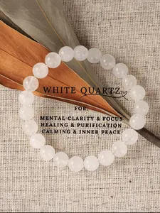 8mm Healing Crystal Bracelet, Natural Stone Bangle, Stress Relief, Calm Emotions, Gentle Energy for Fast Pace Life, Perfect Gift