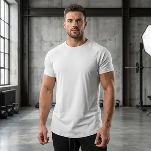 Men's Breathable Athletic T-Shirt - Short Sleeve Crewneck Workout Top - Solid Color Moisture-Wicking Activewear for Running and Gym