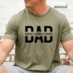 2026 Hot Custom Dad Shirt With Kids Names, Dad T-Shirt, Personalized Dad Shirt, Father's Day Shirt, New Dad Shirt, Daddy Shirt, Birthday Gift Dad Tee