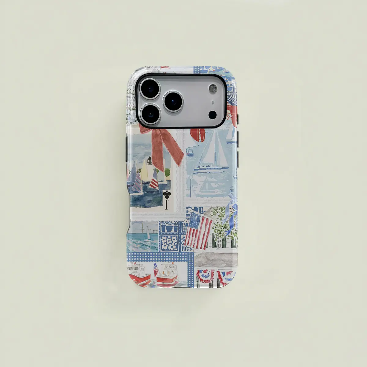 Beach-Themed Dual-Layer Protective Phone Case for iPhone 17/16/15/14/13/12/11 Pro Max-Plus-Pro, 2-in-1 Sturdy Shockproof Smartphone Case