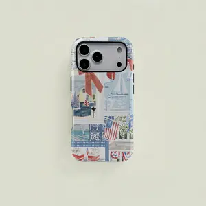 One beach-themed sailboat and lobster dual-layer protective case, a sturdy and durable 2-in-1 case, compatible with iPhone 17/16/15/14/13/12/11 Pro Max/Plus/Pro, and Samsung Galaxy S25/S24/S23 Ultra series. A simple and stylish phone case.