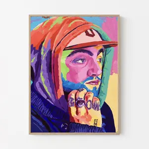 Mac Miller Art Poster – Colorful Pop Style Rap Wall Decor Print
