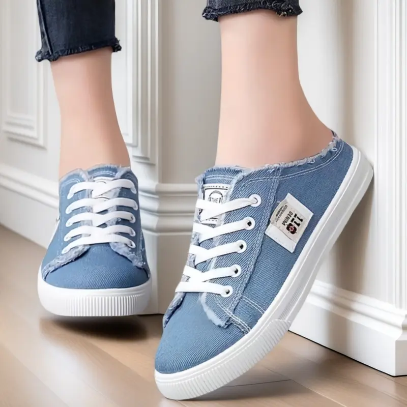 Women's Blue Closed-Toe Casual Sneakers - Comfortable, Slip-Proof, Fringed Edges - Walking, Hiking Athletic Footwear, Closed Toe Shoes Runner Trainer Training Running shai 001 shoe shoes for women summer shoes shoes for women 2026