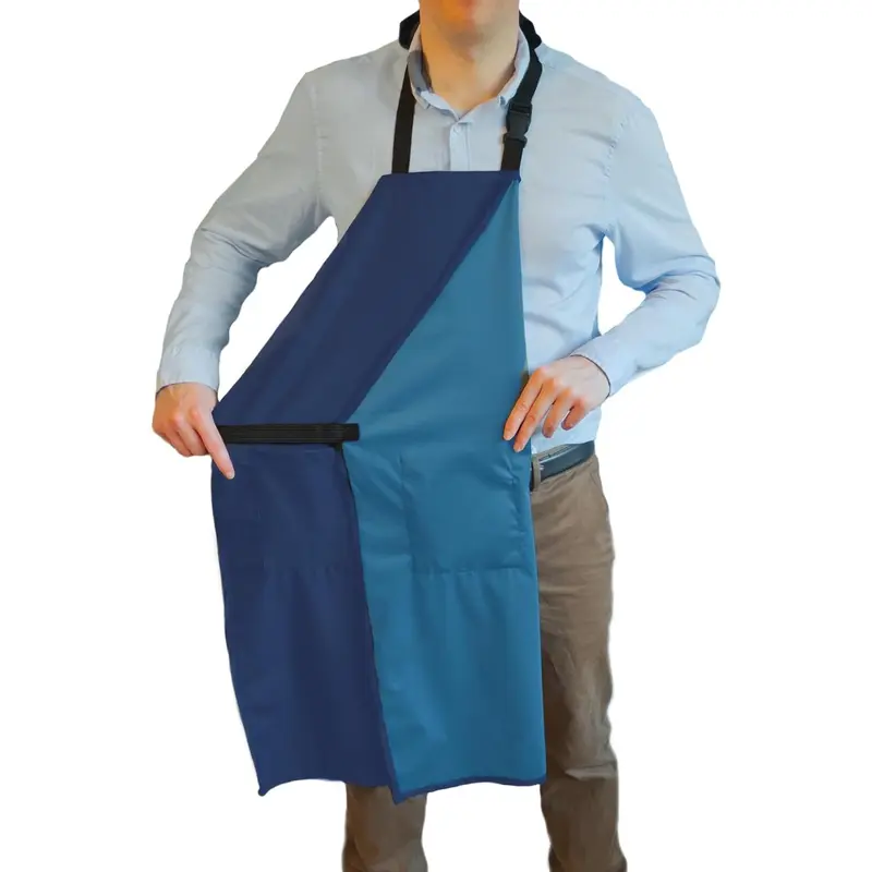 Waterproof Apron For Men and Women - 2 Pockets - Blue - 35" Multi Purpose Work Aprons for Dishwashing, Dog Grooming, Cleaning - Heavy Duty Plastic Dishwasher Apron - Water Resistant Kitchen Apron