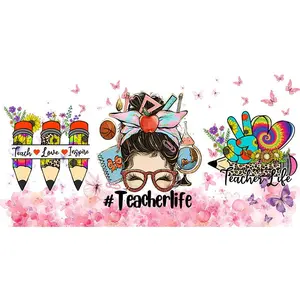 16 oz Uv Dtf Cup Wrap #Teacherlife 819