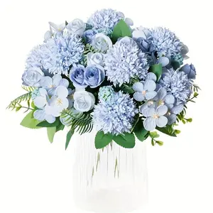 Spring Carnation Artificial Flowers, Rustic Woven Basket Decor, Coffee Shop Window Display Props, Spring Atmosphere Decoration