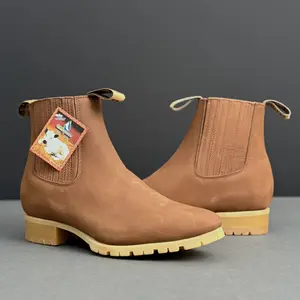 Mens Botin Charro Suela Tractor Estilo 1100 Nbk Camel Tractor Botas De Rancho Hecho En Mexico