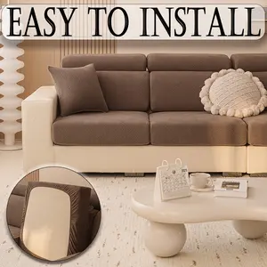 1pc 2026 Upgrade Elastic Sofa Cushion Cover, Modern Anti-Slip Design, All-Seasons Solid Pattern, Fits L-Type & 1234 Seat Sofas, Elastic Sofa Slipcover