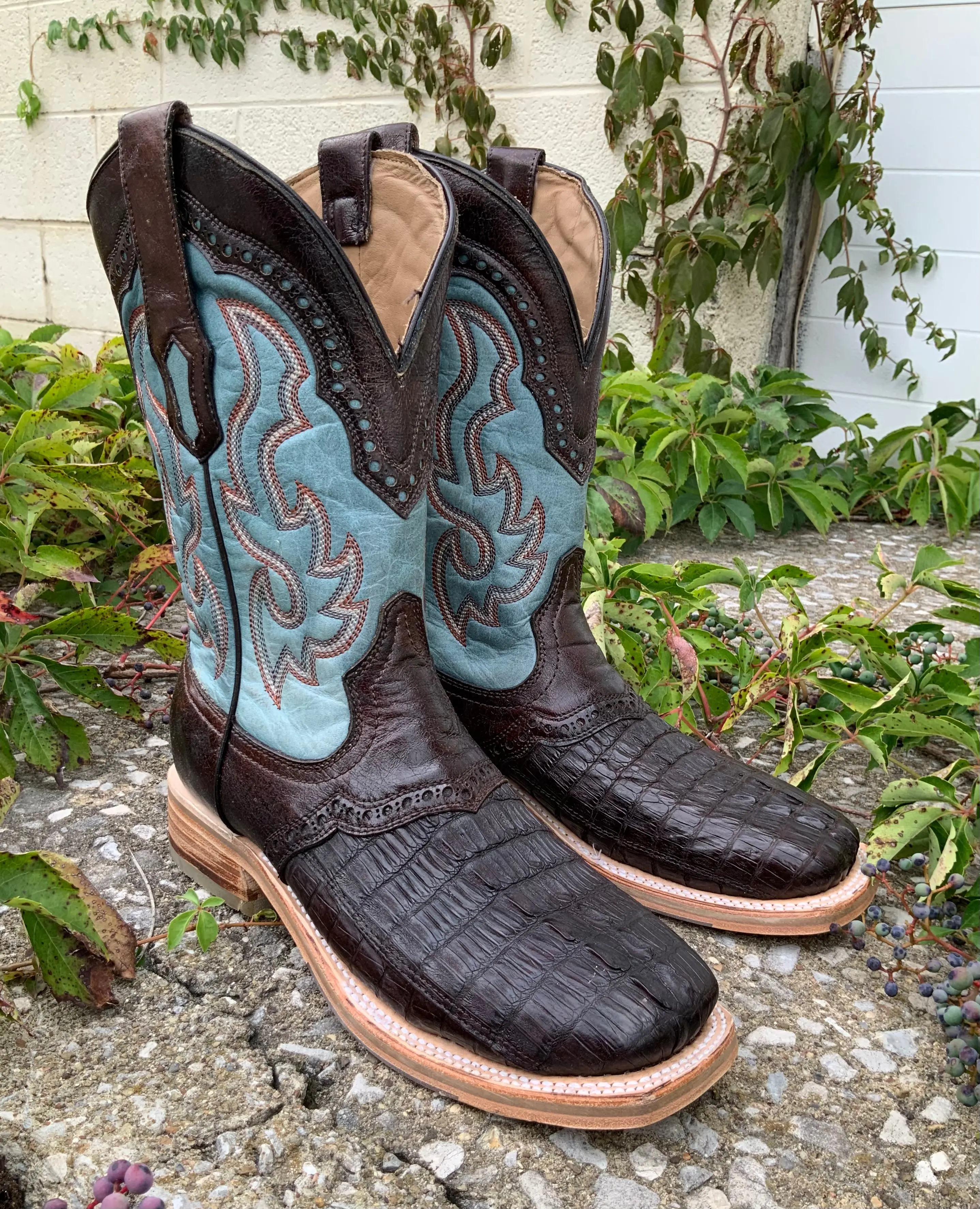 Corral Men's Brown Caiman Overlay Cowboy Boots A4286