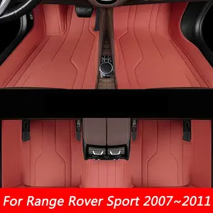 LHD PU Leather Car Floor Mats For Range Rover Sport 2007~2011 Carpets Rug Foot Pads interior Accessories detachable specialized leather mats, waterproof and thickened easy-to-clean mats, dirt-proof protection for car interior items, not for sale in the UK