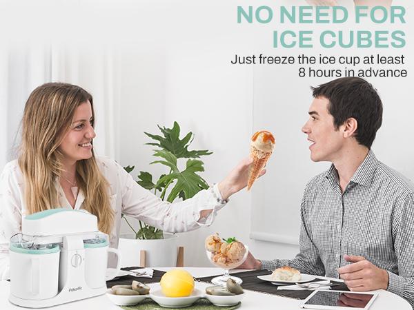 Pukomc 2-in-1 Gelato & Sorbet Maker with Fast-Chill Bowl for Instant Frozen Treats Includes Gelato and Sorbet Maker Ice Shaver Machine