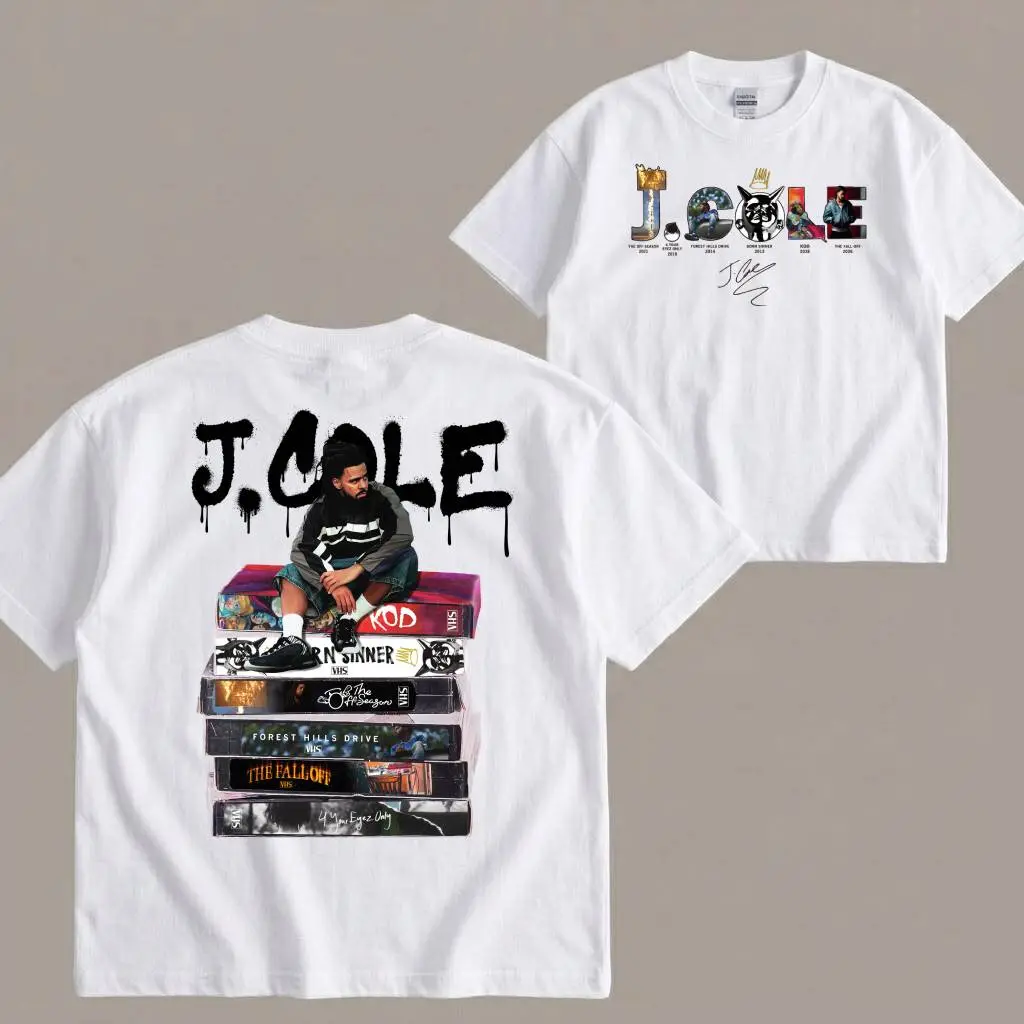 J Cole Full Album T-shirt, J Cole Discography Merch, Vintage Hip Hop Graphic Tee, Rap Music Fan Gift, J Cole Sitting on Albums