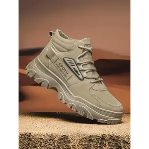 Men's Mid-Calf Casual Leather Boots, Style Ankle Booties, Comfortable Footwear for Daily Wear & Outdoor Activities