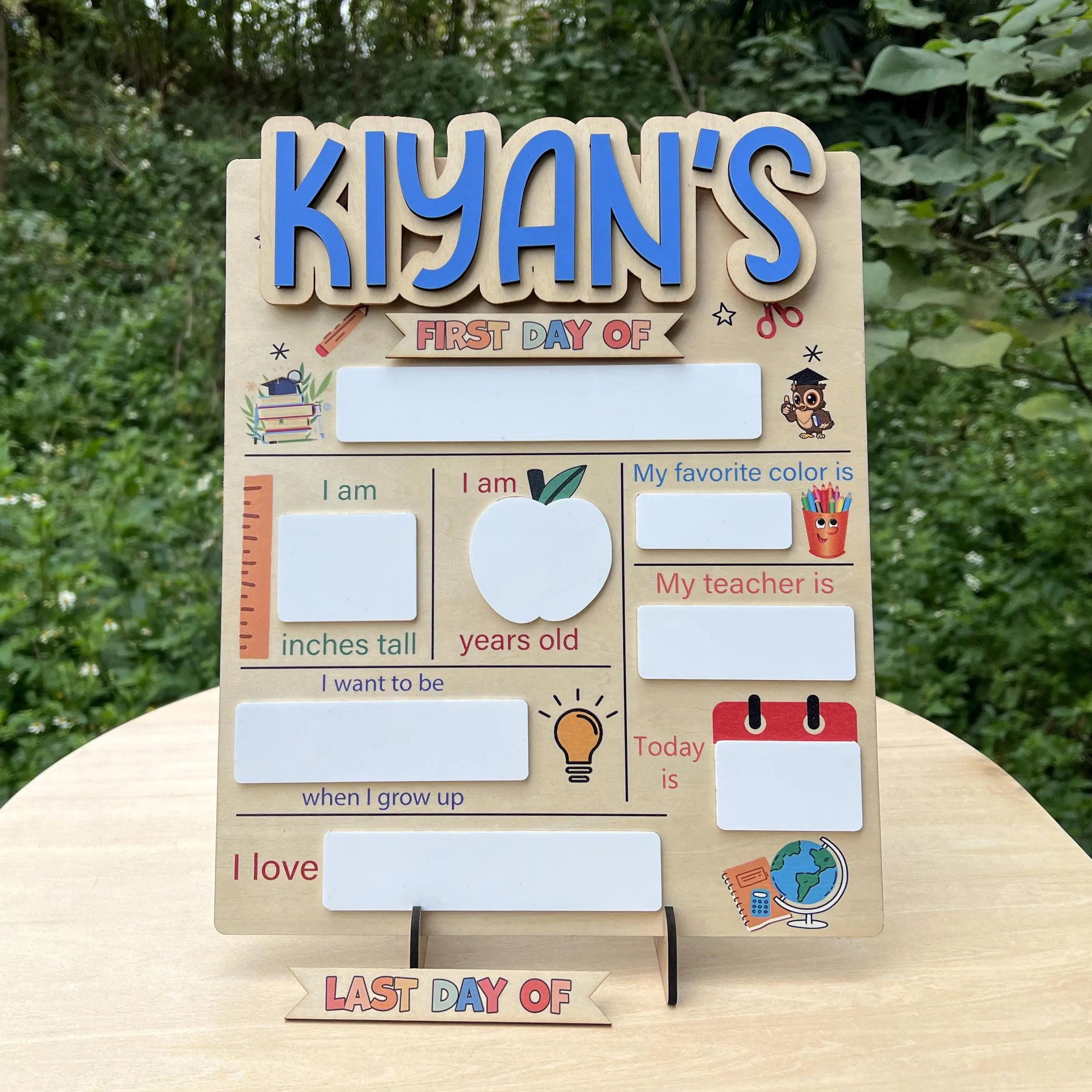 Customizable First and Last Day of School Sign Board, Back to School Sign, Dry Erase Name Board, First Day of School Sign, Back to School Gift Ideas, Gift for Kids