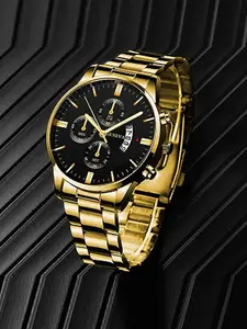1-piece men's exquisite watch set, men's business high-end quartz men's watch set, Fashionable Watch