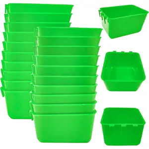 20 count Chicken Coop Feeder Water Cup,16 oz Cage Cups Chicken Feeder Waterer, Cage Cups Birds Hanging Feeders, Chicken Feeder Water Bowl for Parakeet Poultry Pigeon Bunny Wire Cage (Green, 16oz)