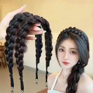 Wig Braid Female Decal Braid Headband Braids Headband With Magnetic Absorption Natural Fake Hair Hoop For Women