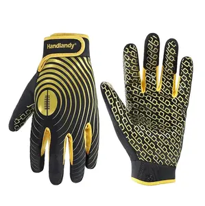 HANDLANDY Football Gloves Men, Sticky Wide Receiver Grip Gloves, Stretch Fit Football Glove Adult
