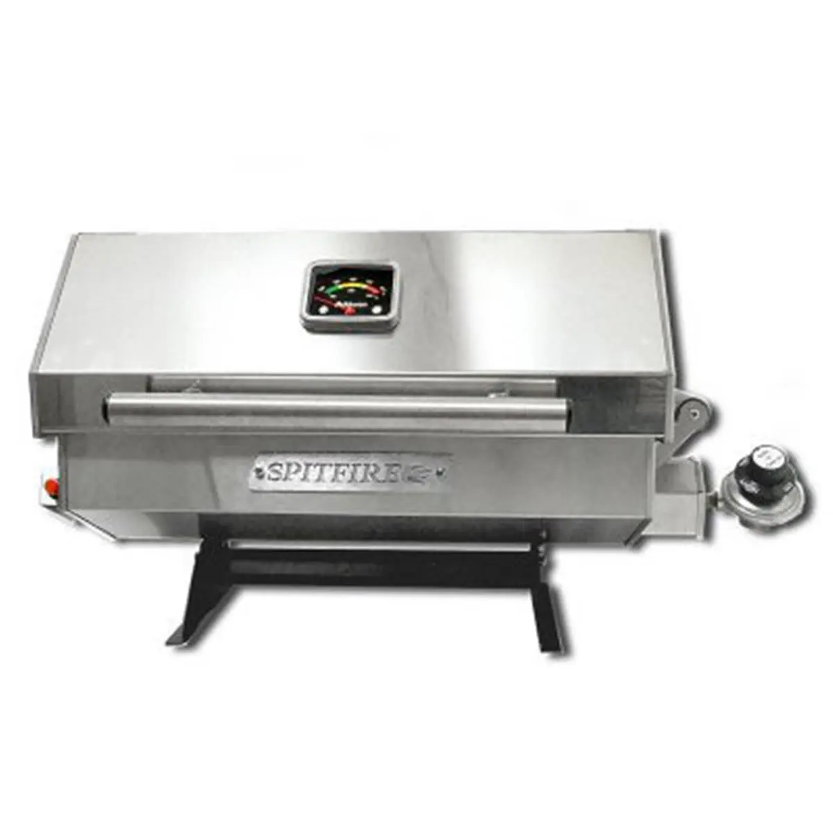 Spitfire Spitfire180 Stainless Steel Portable Marine Grill for Camping & Boating, 180 sq. in. BBQ with Electric Ignition & Included Vinyl Cover, Thermometer, Barbecue Grill, Portable Kitchen