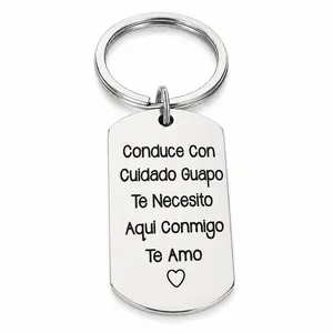 Stainless Steel Keychain, Personalized Concise Letter Pattern Metal Keychain for Men & Women, Trendy All-match & Exquisite Keychain for Birthday Gift
