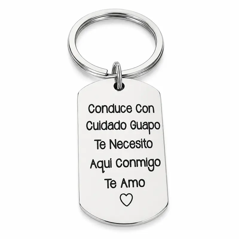 Stainless Steel Keychain, Personalized Concise Letter Pattern Metal Keychain for Men & Women, Trendy All-match & Exquisite Keychain for Birthday Gift