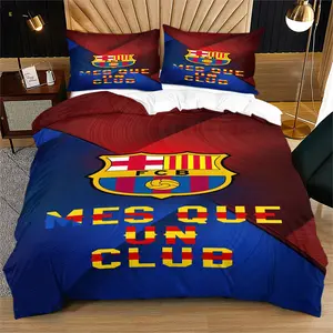 English Premier League Pattern Duvet Cover Set, Bedroom Bedding Set, Suitable For Interior Decoration, Suitable As a Moving Or Holiday Gift, Includes 1 Duvet Cover And 1 Or 2 Pillowcases, Excluding The Duvet Core And Pillow Core