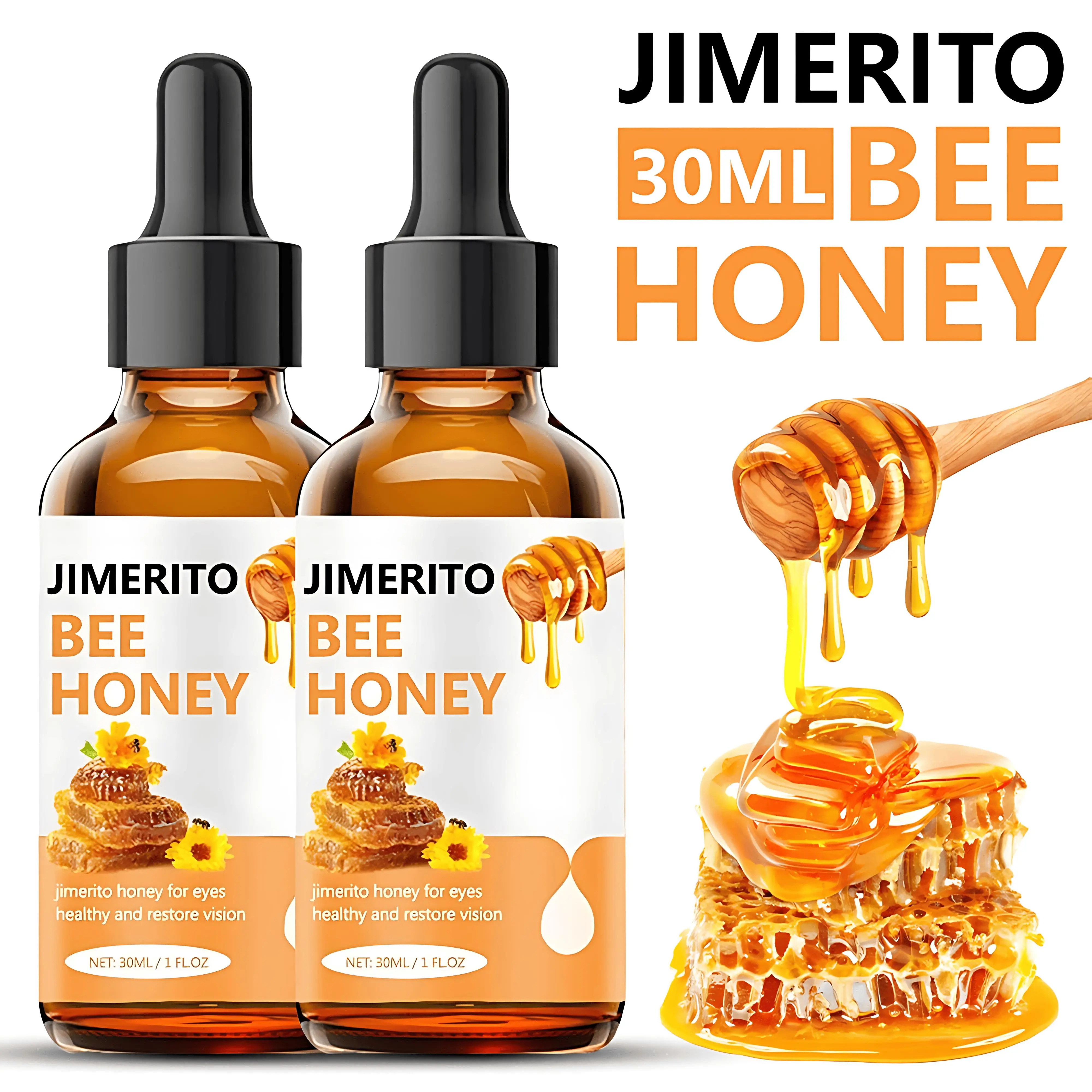 Jimerito Honey Eye Drops, Honey Eye Care Serum, Eye Cream, Eye Essence, Effective Within 7 Days Skincare Comfort Bee Honey Eye Soothing Lotion Honey Essence Fast-Acting Eye Cream, Daily Use Eye Care Product, Rejuvenating mothersdaygift Summer Vibes