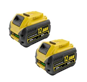 #fathersdaygift 2Packs 12.0Ah Replacement for Dewalt 20V Battery Compatible with Dewalt 20V/60V Battery DCB609 DCB606 DCB612 Series Power Tools Charger
