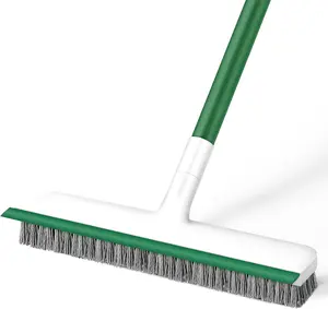 Floor Scrub Brush, 51" Long Handle Scrub Brushes for Cleaning 2 in 1 Heavy Duty Deck Brush Stiff Bristle Tile Floor Scrubber for Shower Bathroom Garage Kitchen Wall Tub and Swimming Pool